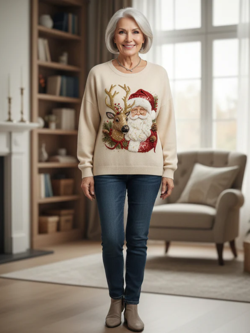 Sofia - Santa and Reindeer Christmas Sweater