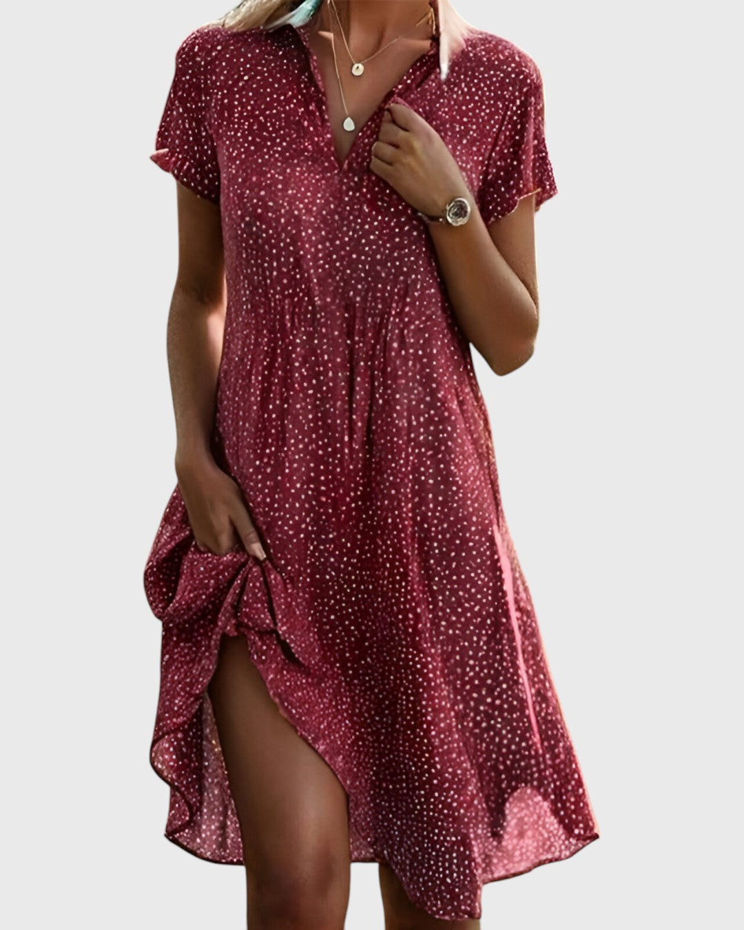 Mary - Loose-Fit V-Neck Summer Dress