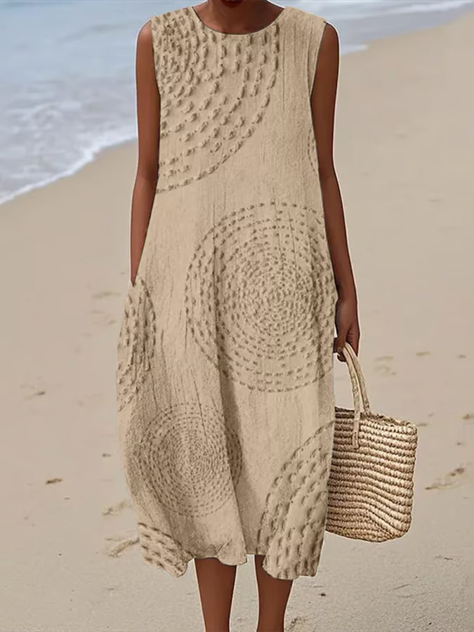 Maelle - Textured Sleeveless Maxi Dress