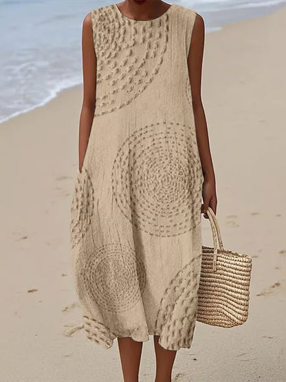 Maelle - Textured Sleeveless Maxi Dress