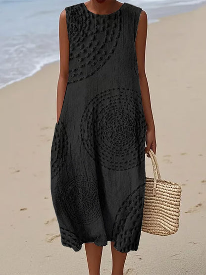 Maelle - Textured Sleeveless Maxi Dress