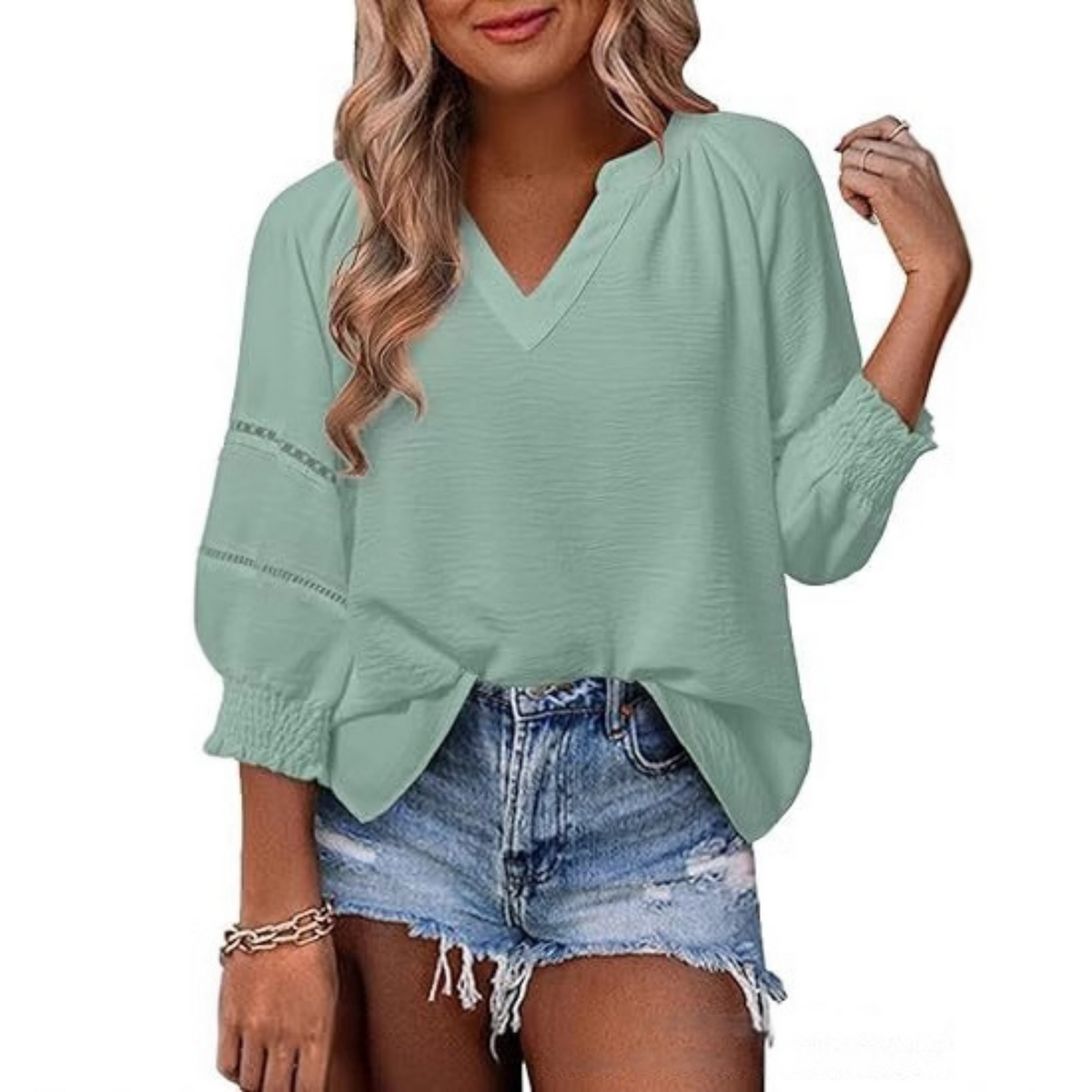 Gianna - Lantern-Sleeve Summer Blouse