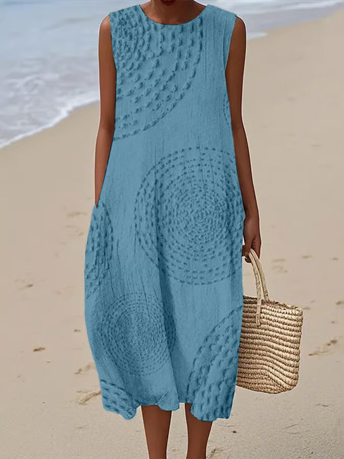 Maelle - Textured Sleeveless Maxi Dress
