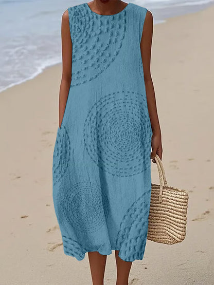 Maelle - Textured Sleeveless Maxi Dress