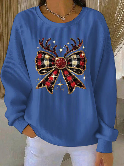 Elin - Bow Pattern Christmas Sweater