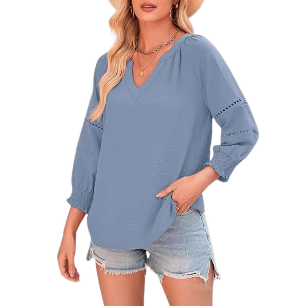 Gianna - Lantern-Sleeve Summer Blouse