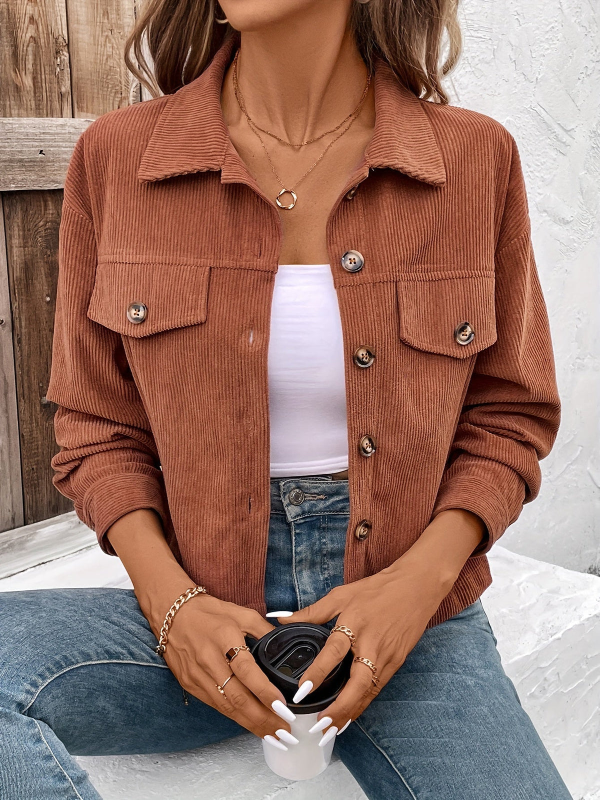 Nichola - Long-Sleeve Button-Up Jacket
