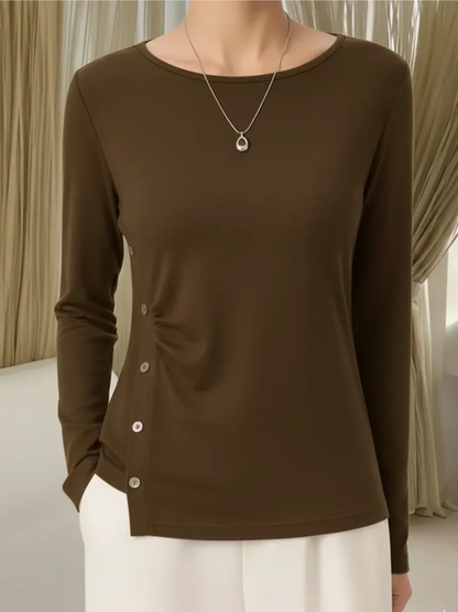 Mila - Button-Detail Knit Top