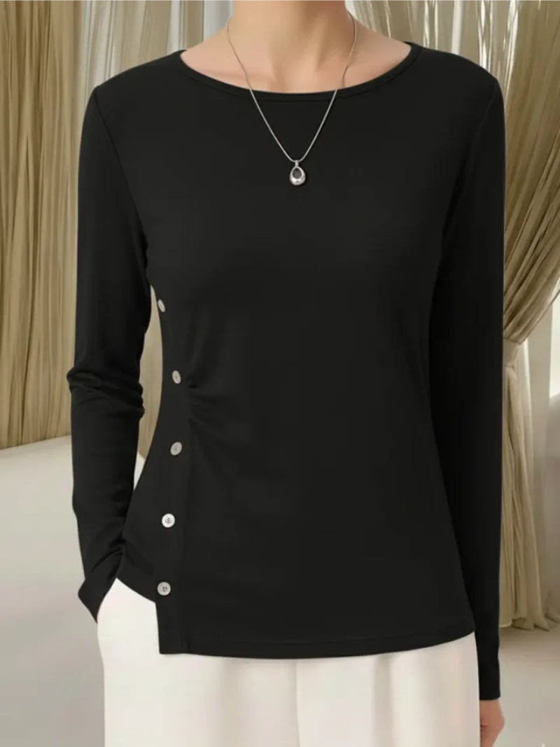 Mila - Button-Detail Knit Top