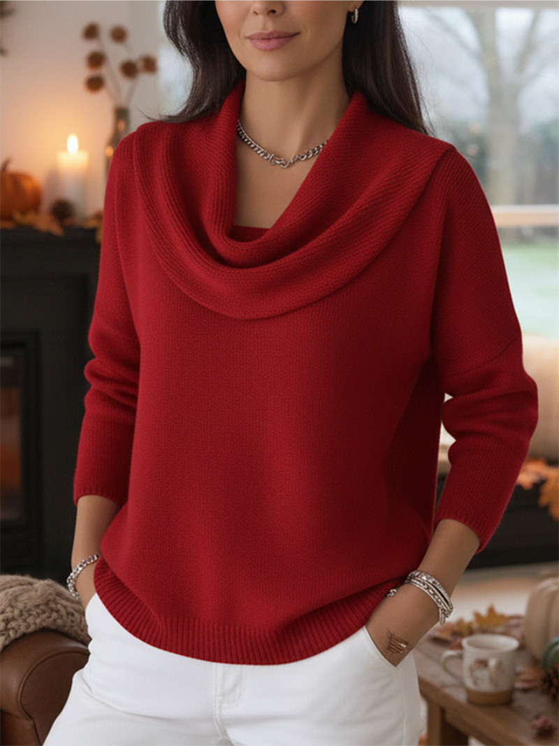 Sofie - Knit Sweater with Cowl Neck