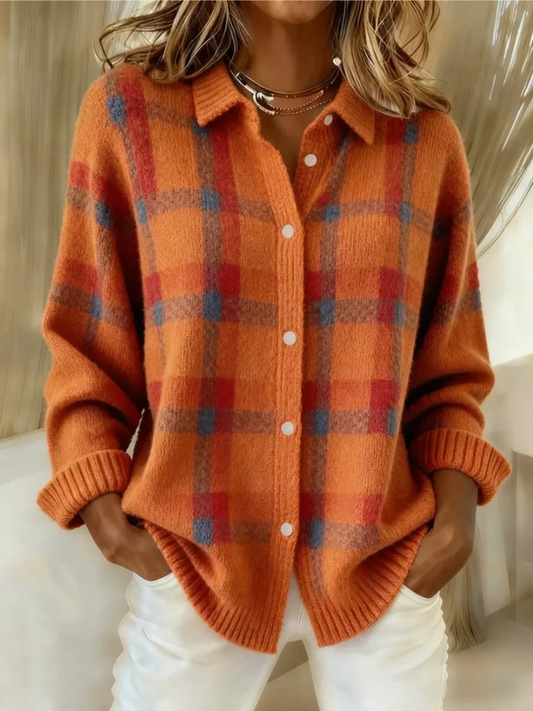 Tara - Checked Knit Blouse