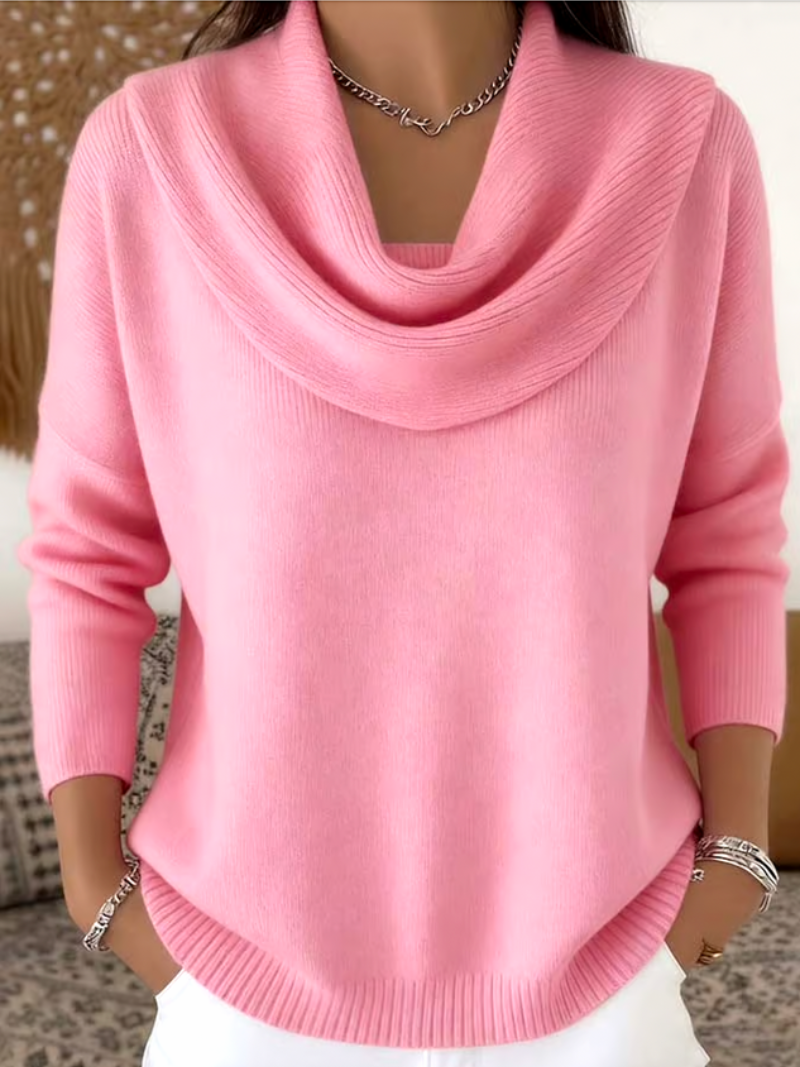 Sofie - Knit Sweater with Cowl Neck