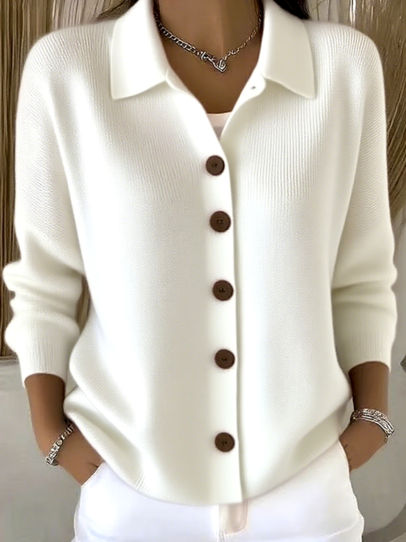 Mila - Knit Button-Up Blouse