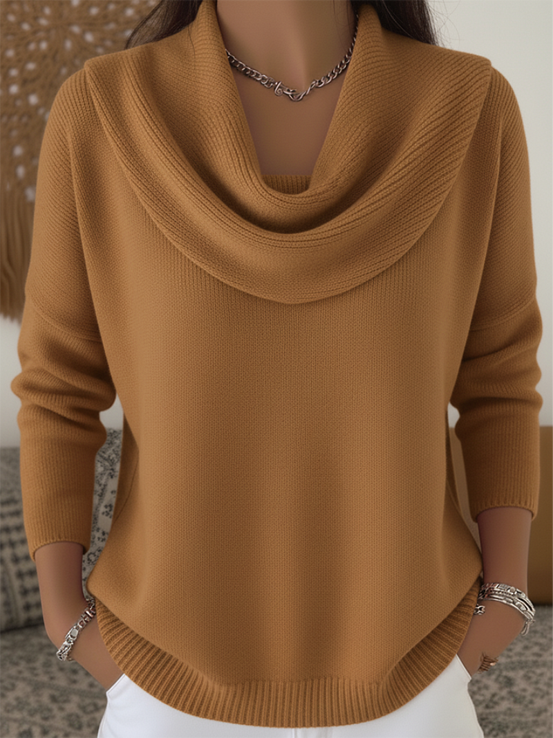 Sofie - Knit Sweater with Cowl Neck