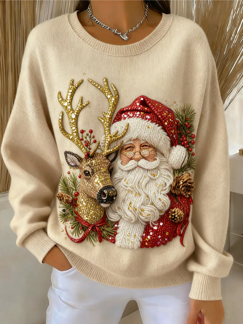 Sofia - Santa and Reindeer Christmas Sweater