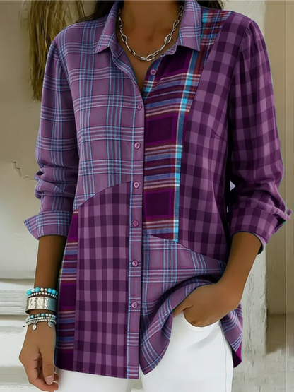 Livia - Checked Button-Up Blouse