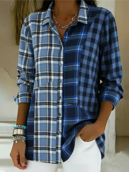 Livia - Checked Button-Up Blouse