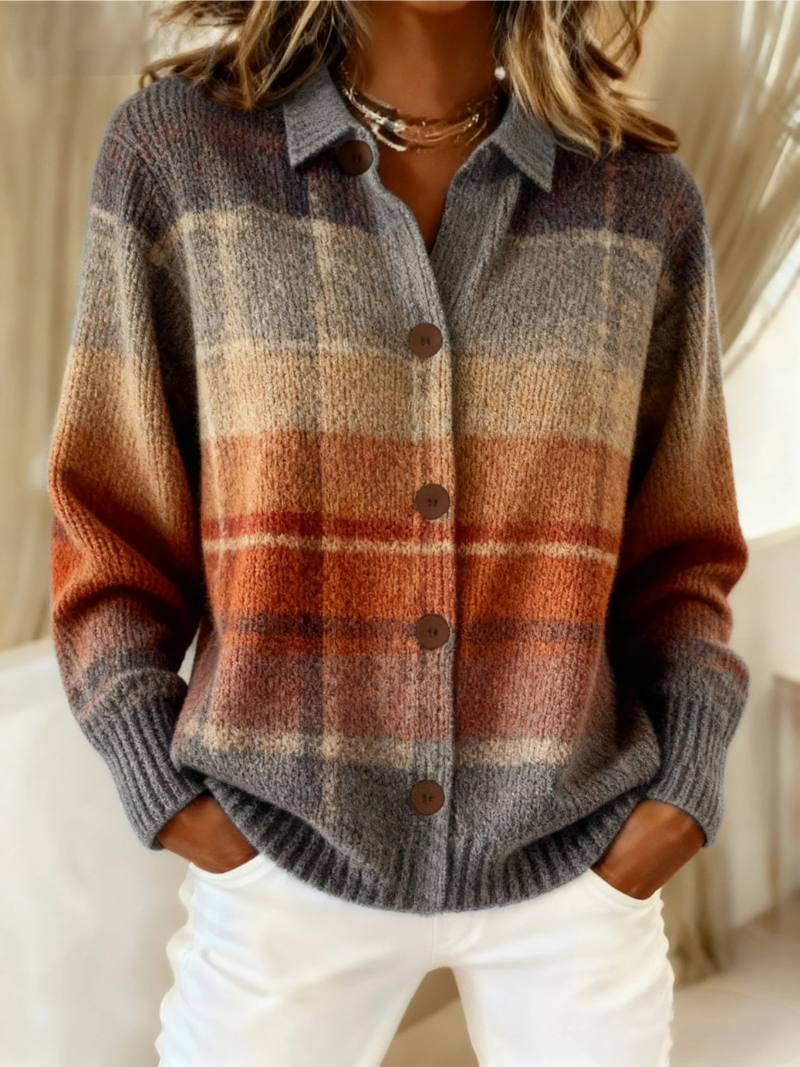 Fleur - Autumn Check Button-Up Blouse