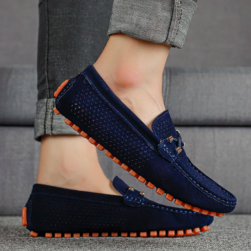 Men's Perforated Leather Loafers