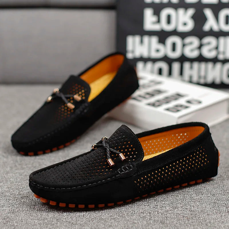Men's Perforated Leather Loafers