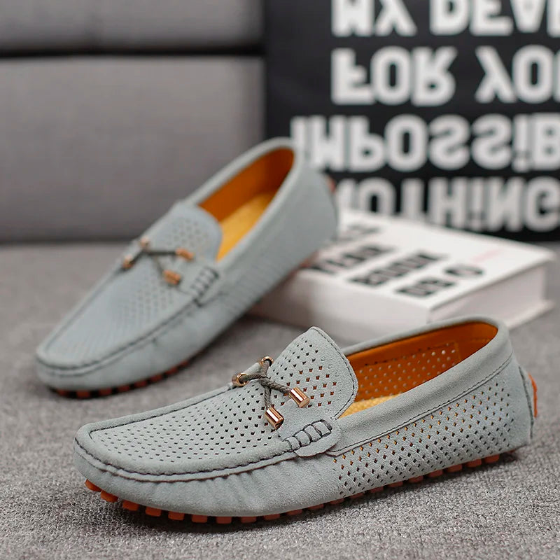 Men's Perforated Leather Loafers