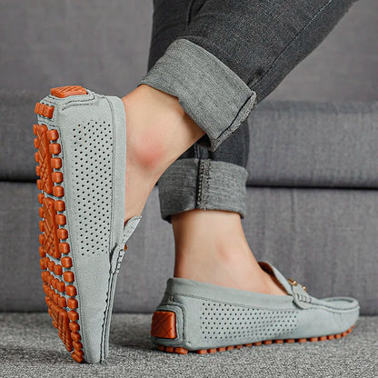 Men's Perforated Leather Loafers