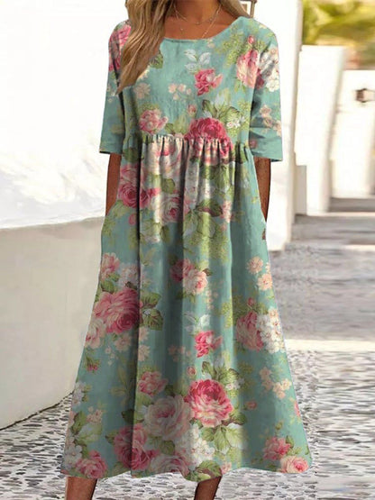 Laarni - Embroidered Relaxed Midi Dress