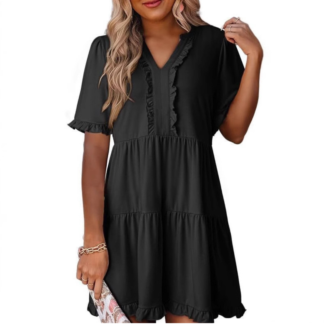 Shaila - V-Neck Mini Dress