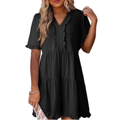 Shaila - V-Neck Mini Dress