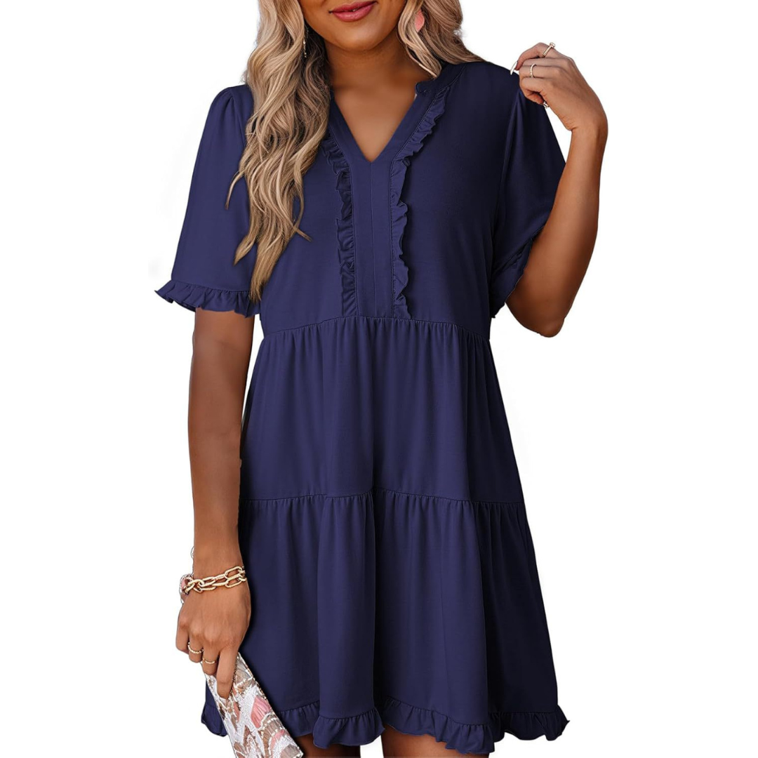 Shaila - V-Neck Mini Dress