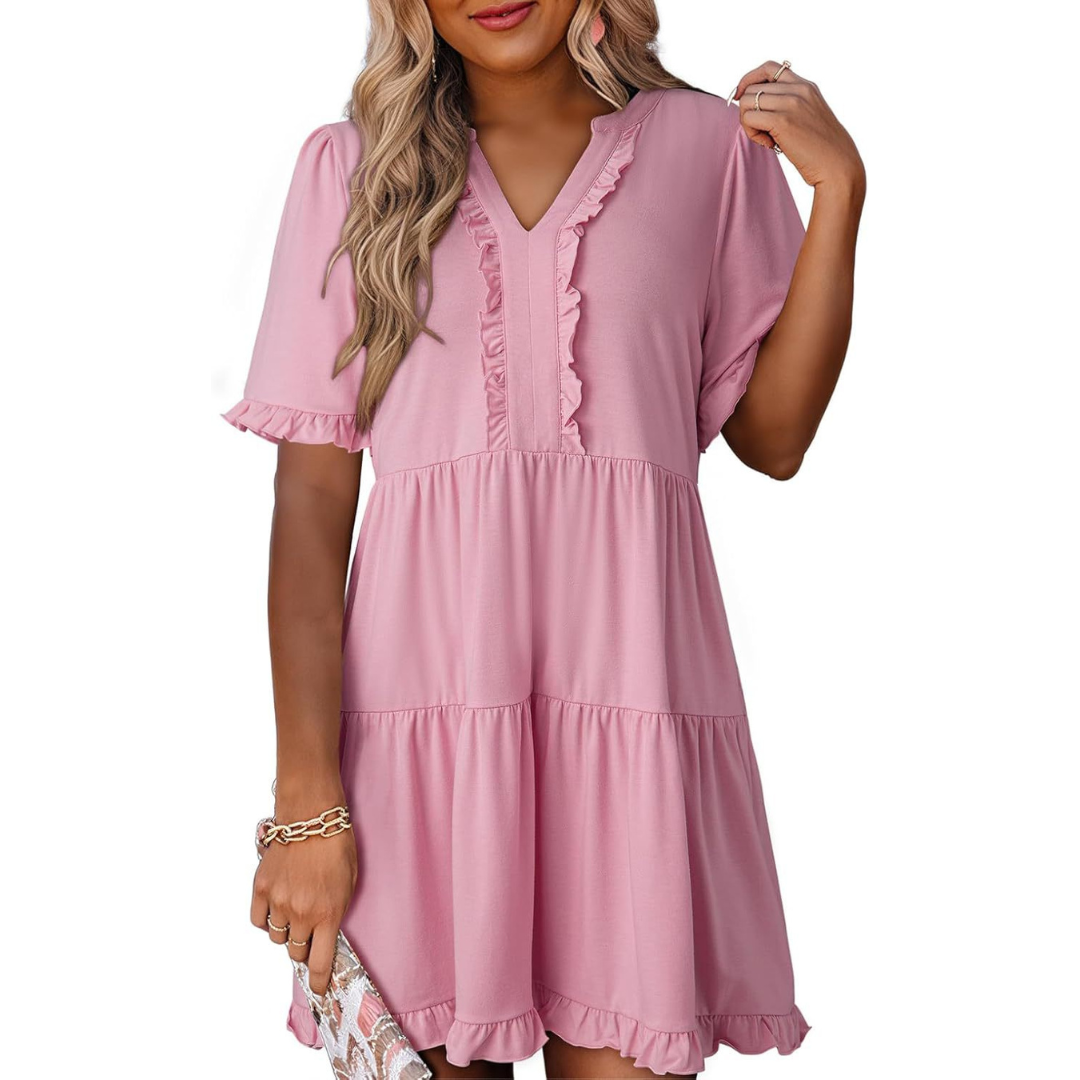 Shaila - V-Neck Mini Dress