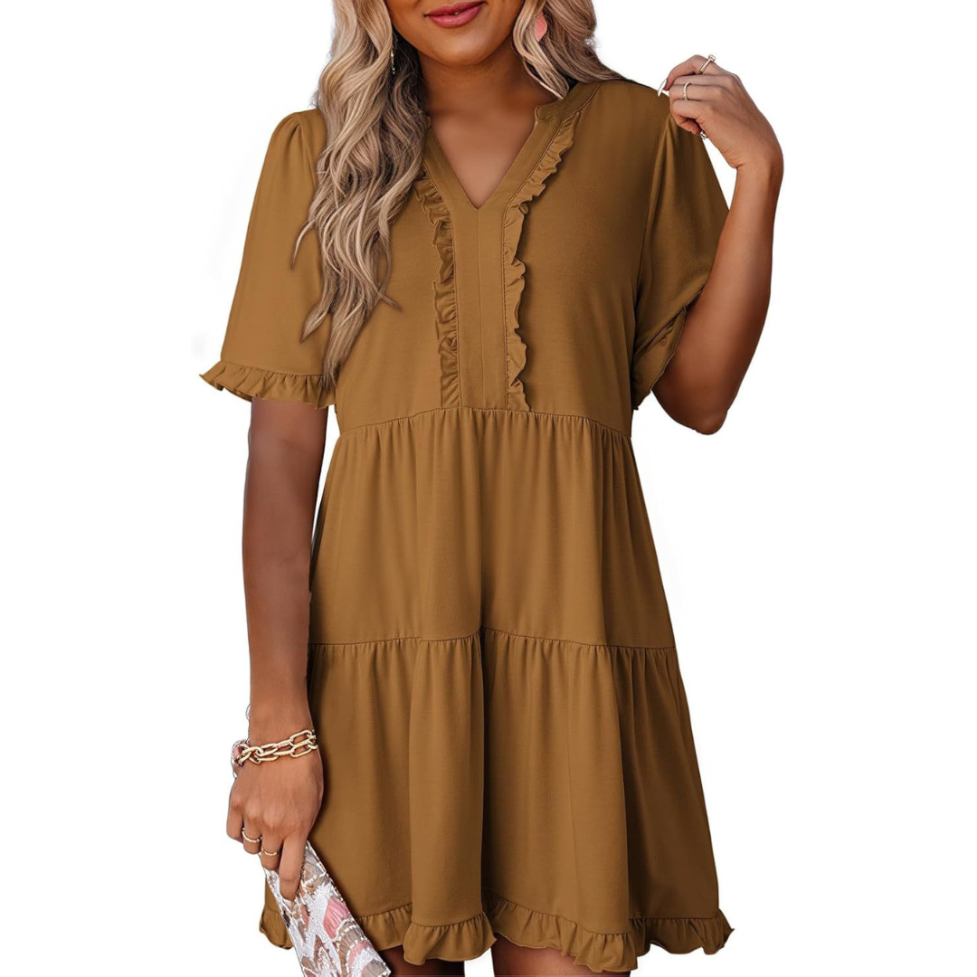 Shaila - V-Neck Mini Dress