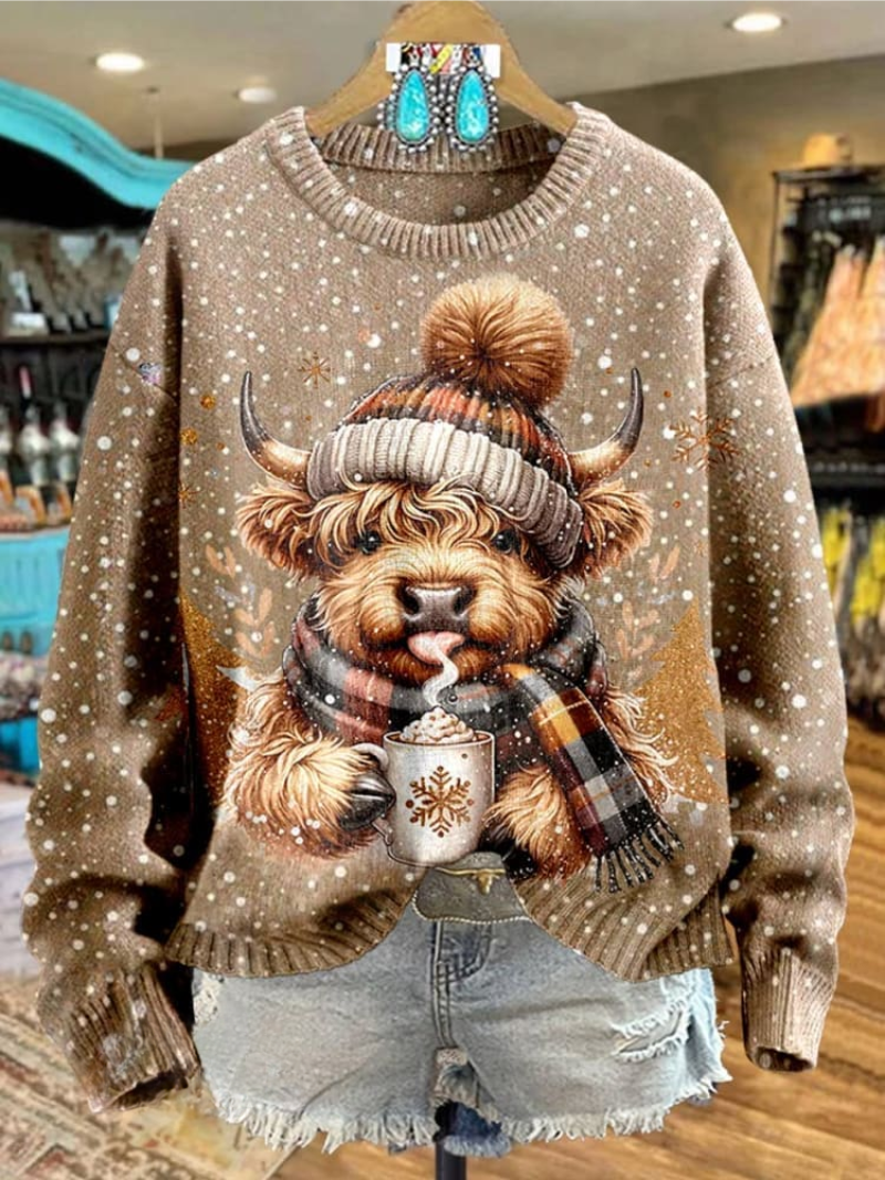 Mira - Highland Cow Christmas Sweater