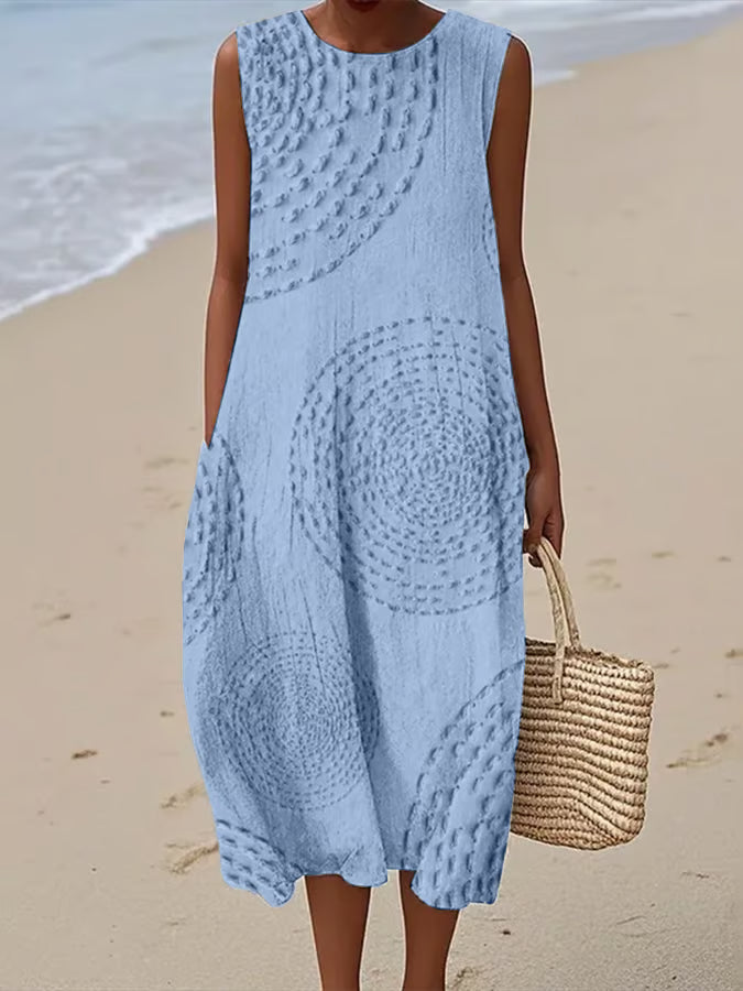 Maelle - Textured Sleeveless Maxi Dress