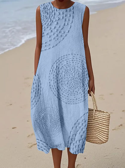 Maelle - Textured Sleeveless Maxi Dress