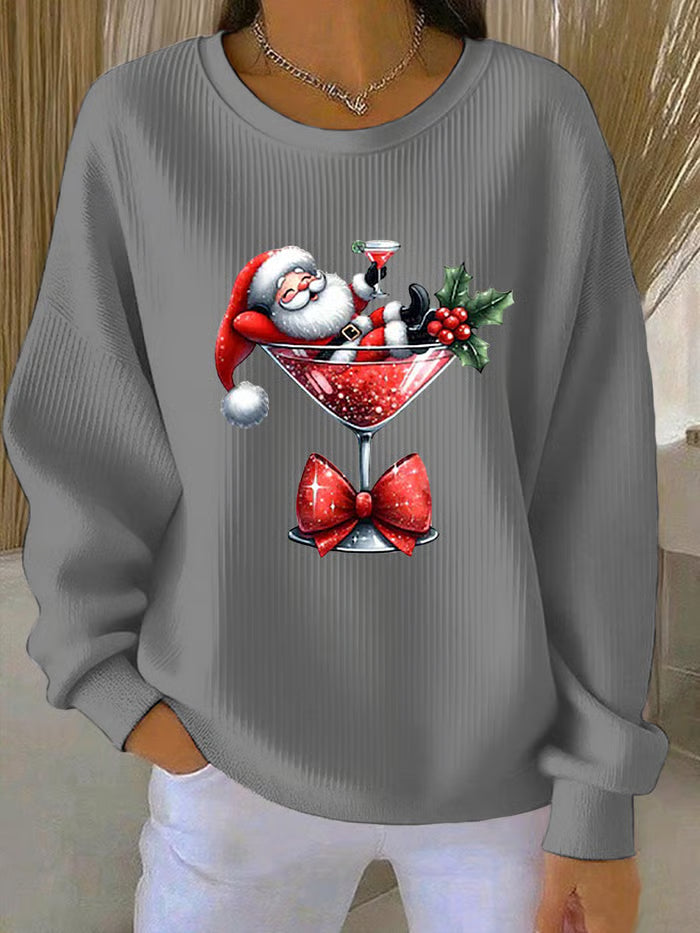 Lotte - Santa Print Christmas Sweater