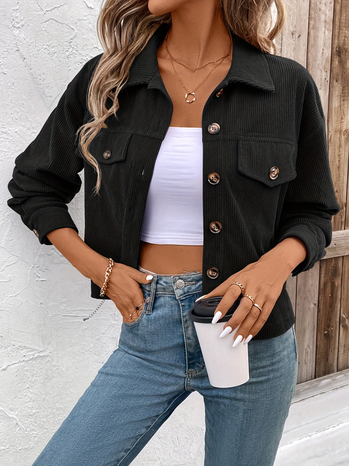 Nichola - Long-Sleeve Button-Up Jacket