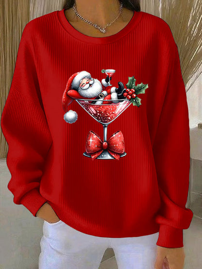 Lotte - Santa Print Christmas Sweater