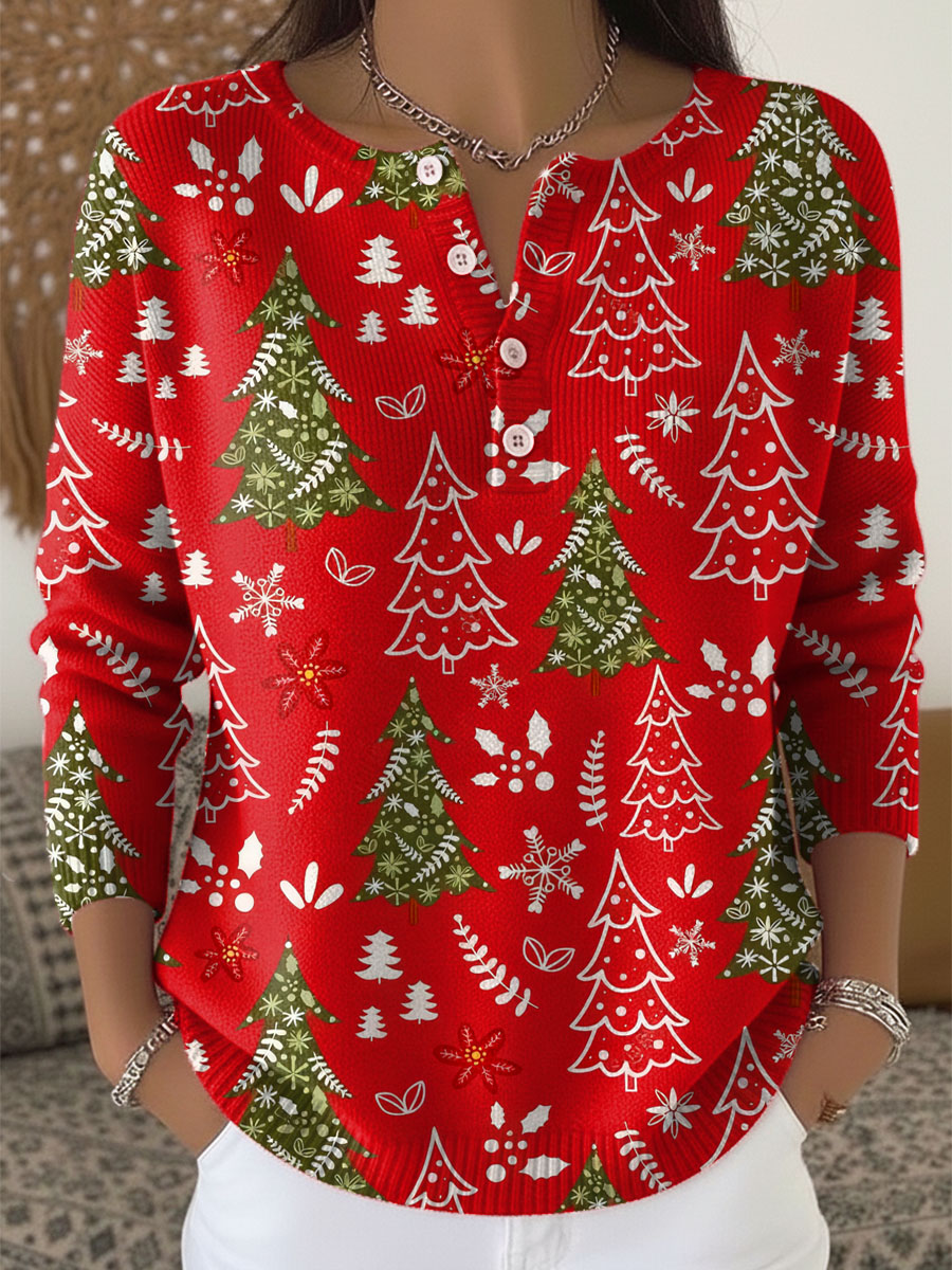 Sofie - Christmas Sweater with Buttons