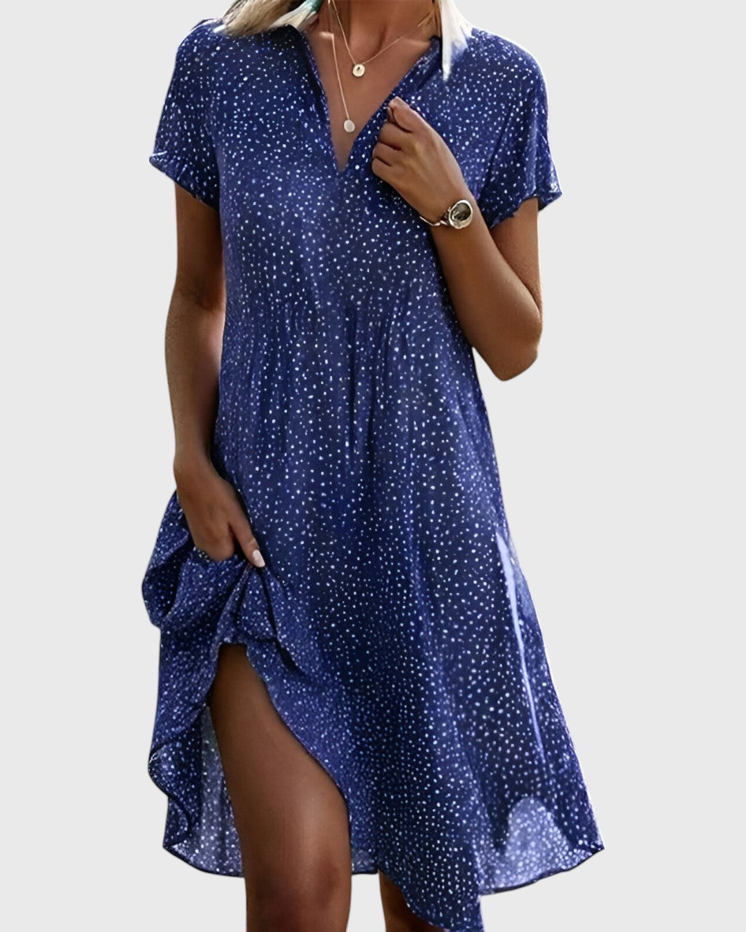 Mary - Loose-Fit V-Neck Summer Dress
