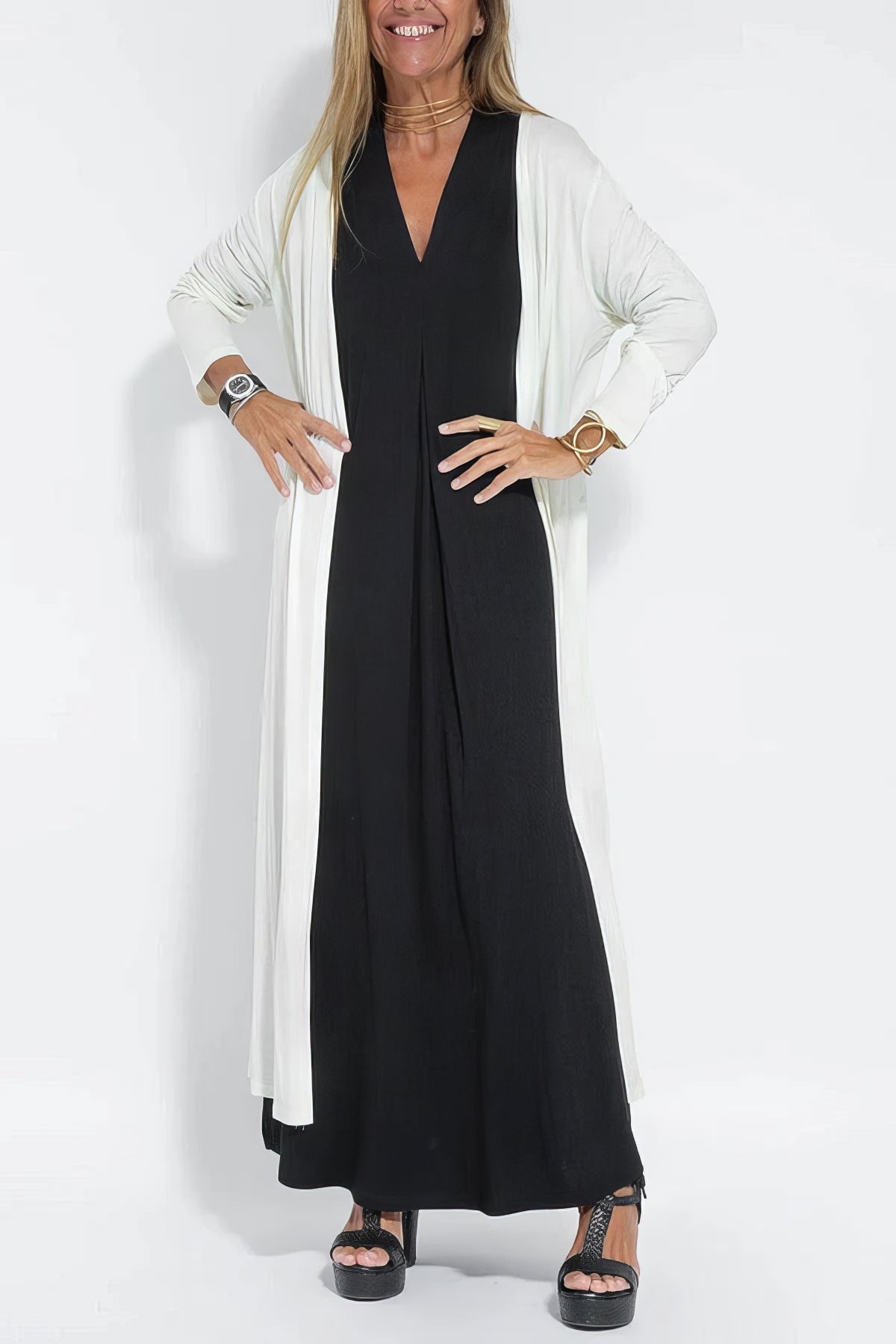 Elise - Maxi Dress and Matching Cardigan Set