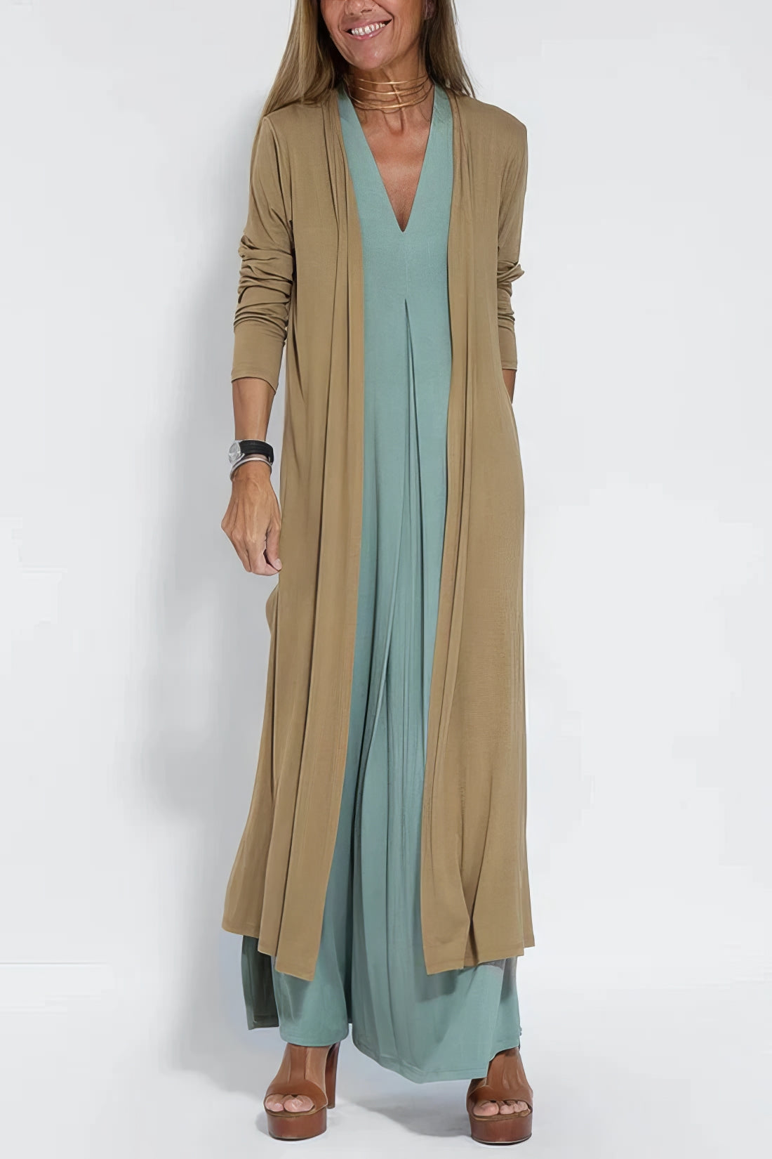 Elise - Maxi Dress and Matching Cardigan Set